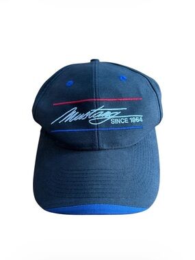 Vintage Ford Mustang Since 1964 Embroidered Hat Navy Blue Falcon Headwear Cap